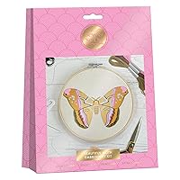Sew & So On Embroidery Sewing Craft Kit Beautiful Moth, Includes All Craft Accessories Needed Ideal DIY Adult and Older Kids Craft Kits, Makes A Great Craft Art Gift, Use for Home Decor