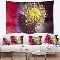 Designart ' Colorful Opium Poppy Photo' Flowers Tapestrywork Blanket Décor Wall Art for Home and Office Large: 60 in. x 50 in