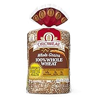 Oroweat Whole Grains 100% Whole Wheat Bread, Wheat Bread Free From Artificial Colors, Flavors and Preservatives, 24 oz Loaf