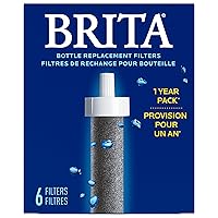 Brita Water Bottle Replacement Filters, BPA-Free, Replaces 1,800 Plastic Water Bottles a Year, Lasts Two Months or 40 Gallons, Includes 6 Filters