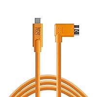 Tether Tools TetherPro USB-C to 3.0 Micro-B Right Angle Cable, 15', Orange