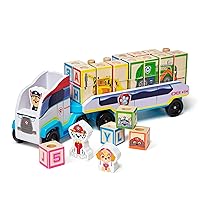 PAW Patrol Wooden ABC Block Truck (33 Pieces) - Sort And Stack Toys, Alphabet Blocks For Toddlers, Vehicle Toys For Kids Ages 3+, 34.93 cm x 17.78 cm x 10.03 cm