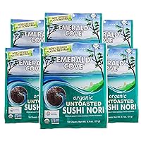 Emerald Cove, Organic Untoasted Nori Sheets Package, 10 Count Sheets, Pacific Nori, 0.9 Oz (Pack of 6)