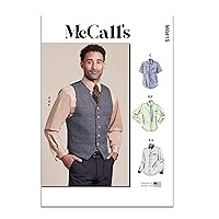 McCall's Men's Lined Vest, Bow Tie, Tie, and Shirts Sewing Pattern Kit, Design Code M8415, Sizes S-M-L