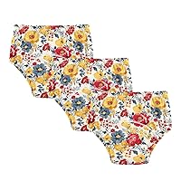 Red Yellow Floral Boys Potty Training Pants Toddler Training Underpants Toilet Panties for Girls Boys Baby, 2T