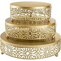 Hedume 3 Pack Cake Stand, Round Metal Cake Stands, 8