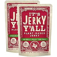 It's Jerky Y'all Vegan Jerky TERIYAKI - Beyond Tender and Tasty Meatless Vegan Snacks - High Protein, Low Carb, Non-GMO, Gluten-Free, Vegetarian, Whole30 (2-Pack)…