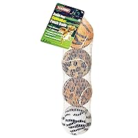 Unique Sports Small Dog Animal Print Mini Tennis Fetch Balls, Squeaker Ball Dog Toy 4 Pack
