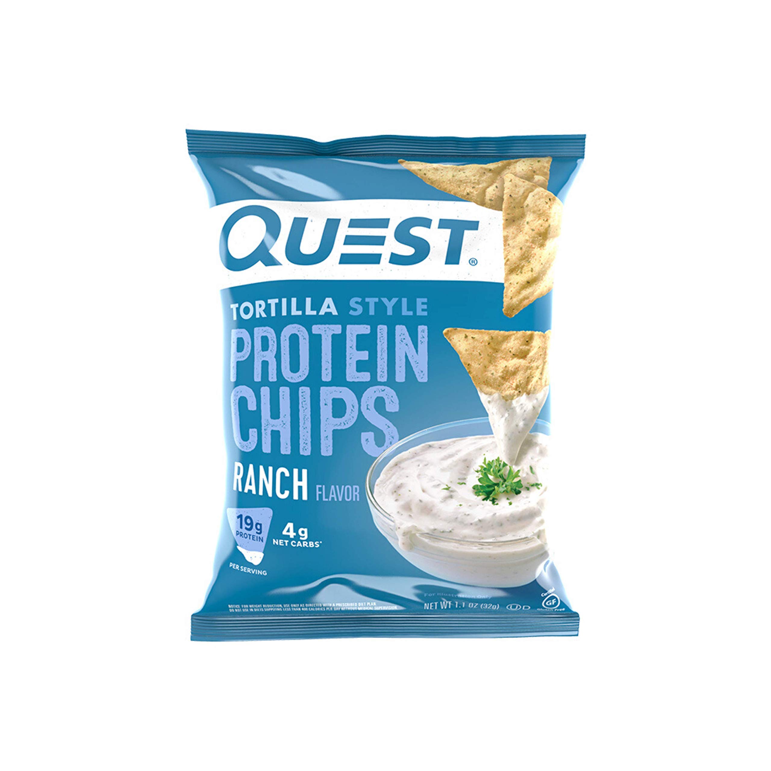Quest Nutrition Tortilla Style Protein Chips, 1.1 Ounce & Protein Chips, Cheddar & Sour Cream, High Protein, Low Carb, 1.1 Ounce (Pack of 12)