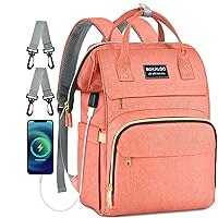 Mokaloo Diaper Bag Backpack, Large Baby Bag, Multi-functional Travel Back Pack, Anti-Water Maternity Nappy Bag Changing Bags (Pink)