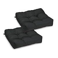 Classic Accessories Water-Resistant Outdoor Chair Cushions, 19 x 19 x 5 Inch, 2 Pack, Black, Outdoor Chair Cushions, Patio Chair Cushions, Patio Cushions