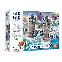 Trefl Travel: Tower Bridge - Building Bricks Travel, London, Great Britain, ECO Brick Blocks, 290 Bricks, Reusable, Creative Kit for Children Over 7 Years Old