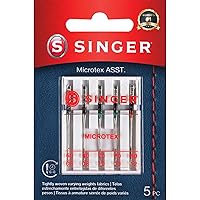 SINGER Assorted Universal Microtex Sewing Machine Needles, Sizes 60/8, 70/10, 80/11