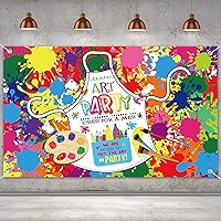 Art Paint Party Backdrop Decorations Artist Theme Birthday Banner Supplies for Art Painting Party Wall Photography Background