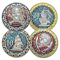Pirate Ship Augustine Herman in Memory Metal Silver Gold Coin Challenge Creative Souvenir Coins Home Decoration Accessories 4pcs