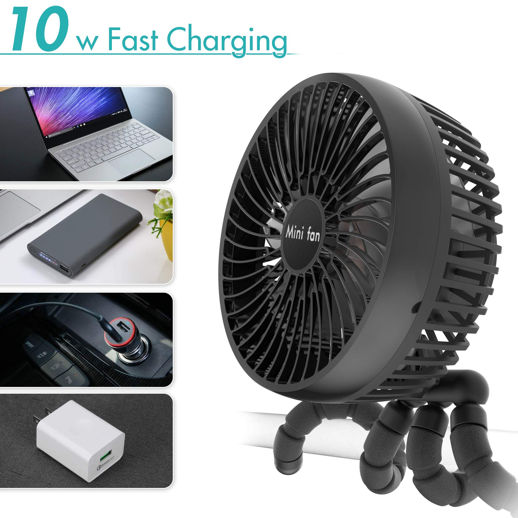 Mua 10000mah Portable Fan 6 Inch Battery Powered Clip On Fan With Max 53h Work Hours For 8382