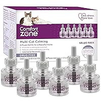 Multi Cat Calming Diffuser Refills Value Kit: 6 pack; Pheromones to Reduce Cat Fighting, Spraying & Scratching
