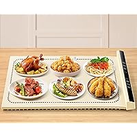 Electric Warming Tray (Large 24.4”x16.14”), Foldable，Portable Silicone Warming Mat for Food - Hot Plates to Keep Food Warmer for Parties Buffets, Restaurants, House Parties, Events and Dinners,White
