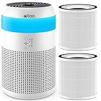 Afloia Air Purifiers for Bedroom with 7 Colors Light, Mini Air Purifier with Fragrance Sponge for Home with 2-Pack Original Efficient Filters