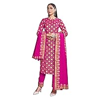 Indian Kurti for Womens With Pant & Dupatta |Rayon Printed Kurta Kurtis For Women Tunic Set