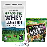 Grass Fed Unflavored Whey Protein & Liver Detox Matcha Tea - Support Your Muscles While Cleansing Your Liver - Bundle