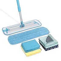 E-Cloth 10-pc Home Cleaning Combo Set, Microfiber Cleaning Supplies Includes Reusable Microfiber Cleaning Cloth and Mop for Floor Cleaning, Washable and Reusable, 100 Wash Promise