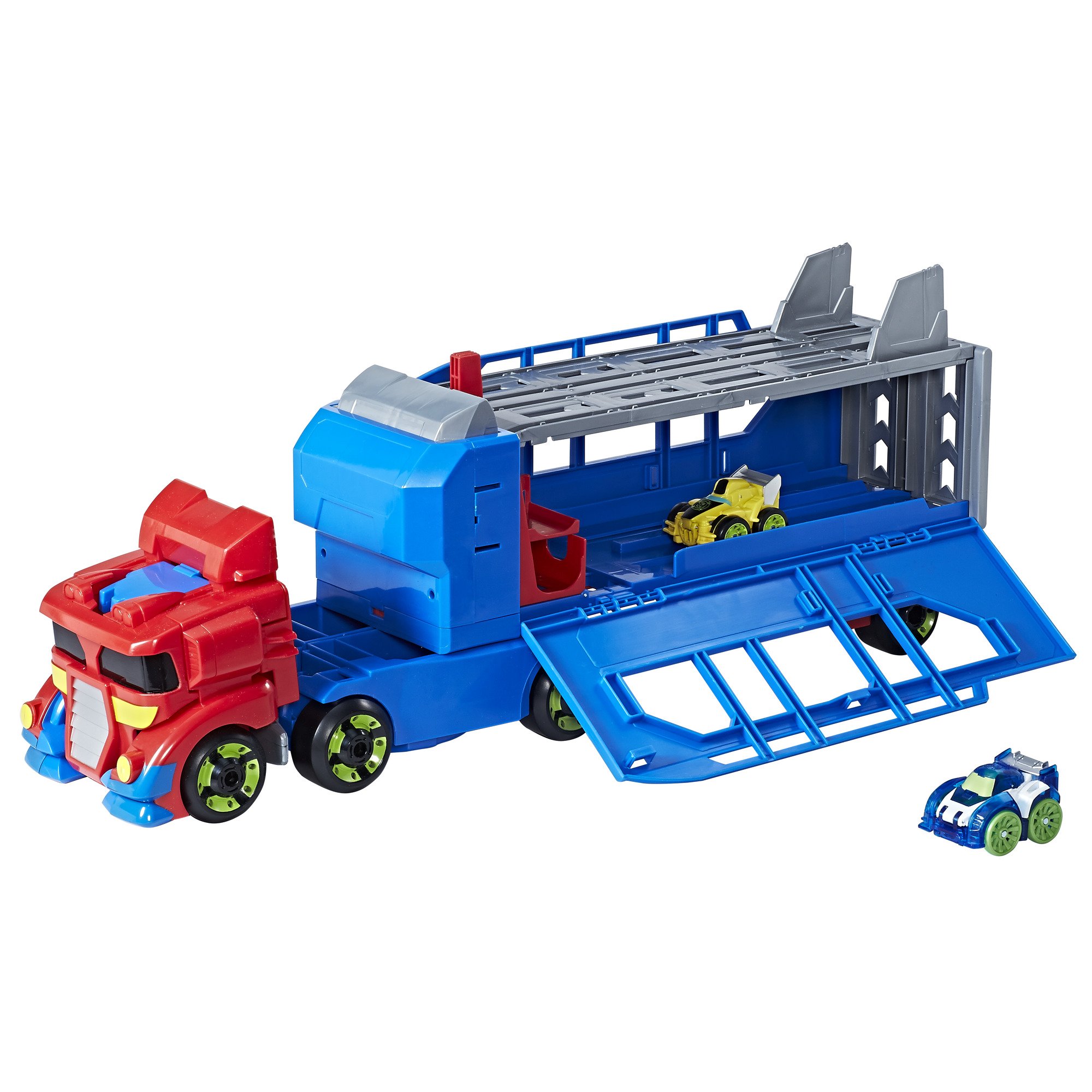 Playskool Heroes Transformers Rescue Bots Flip Racers Optimus Prime Race Track Trailer