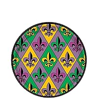 Fleur De Lis Round Disposable Paper Plates - 7