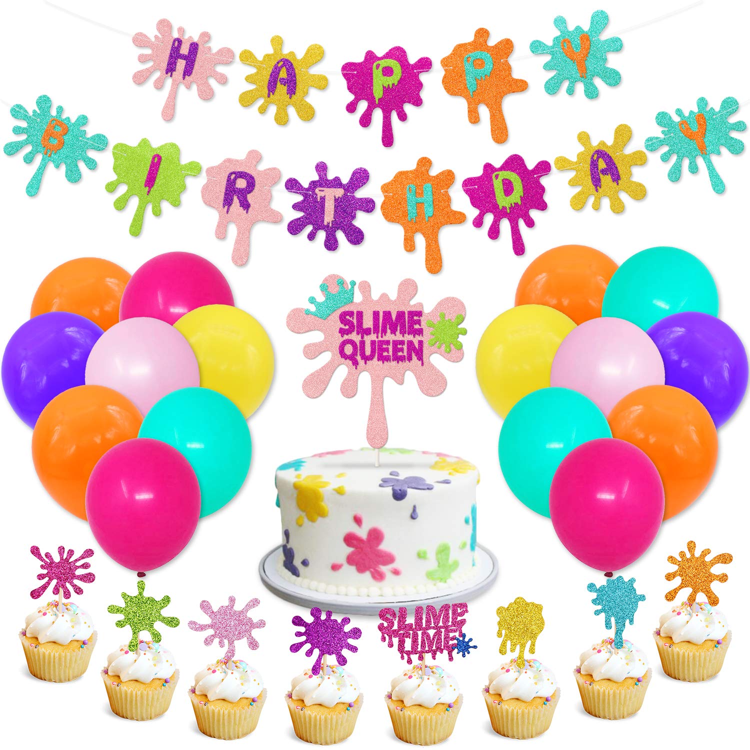 Mua Slime Birthday Party Decorations Kit Slime Theme Party Cupcake ...