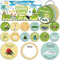 Scavenger Hunt Game for Kids Toddler Outdoor at The Park, Scavenger Hunt Cards for Family Adult & Children Outdoor Hunt Activity, Find and Seek Indoor Card Game Gifts for Ages 3+