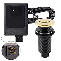 Westbrass ASB-01 Sink Top Waste Disposal Air Switch and Single Outlet Control Box, Flush Button, 1-Pack, Polished Brass