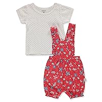 Real Love Duck Duck Goose Baby Girls' 2-Piece Shortalls Set Outfit