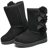 Winter Snow Boots for Women Mid Calf Warm Fur Lined Boots Slip on Fashion Bootie