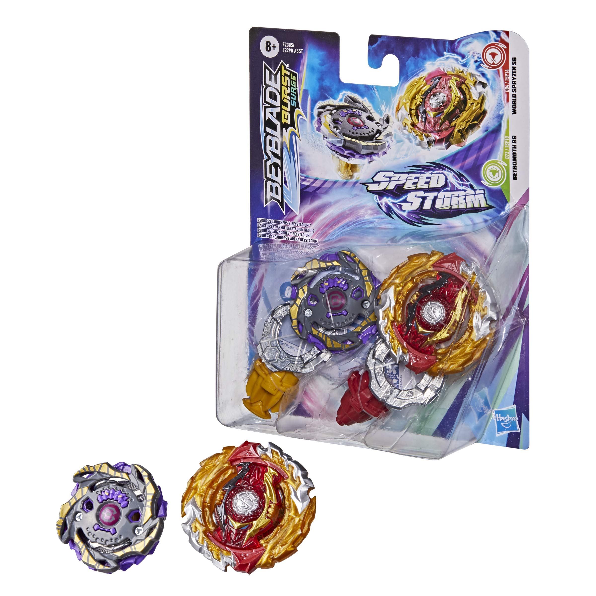 BEYBLADE Burst Surge Speedstorm World Spryzen S6 and Betromoth B6 Spinning Top Dual Pack - 2 Battling Game Top Toy for Kids Ages 8 and Up