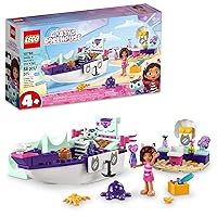 Gabby's Dollhouse Gabby & Mercat’s Ship & Spa Building Toy for Kids Ages 4+ or Fans of The DreamWorks Animation Series, Boat Playset with Beauty Salon and Accessories for Imaginative Play, 10786