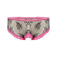 YiZYiF Mens Sissy Panties Hollow Out Lace Girly Lingerie See Through Bikini Briefs T-Back Underwear
