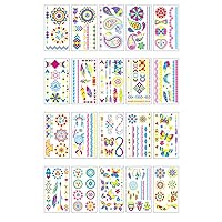 Glow in The Dark Temporary Tattoos Luminous UV Neon Tattoo Stickers Fake Tattoo for Kids Rave Festival Accessory Party Supplies 20Pcs Temporary Tattoos