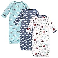 Hudson Baby Baby Girls' Quilted Cotton Gowns 3pk