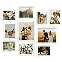 Picture Frame Set 10-Pack, Gallery Wall Frame Collage with 8x10 5x7 4x6 Frames in White Finishes