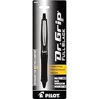 PILOT Dr. Grip FullBlack Refillable & Retractable Ballpoint Pen, Medium Point, Black Ink, Single Pen (36193)