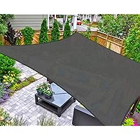 AsterOutdoor Sun Shade Sail Rectangle 12' x 16' UV Block Canopy for Patio Backyard Lawn Garden Outdoor Activities, Graphite
