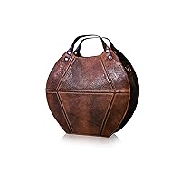 Handmade Womens Leather Handbag Shoulder bag round tote shopping bag for ladies (matching wallet available)