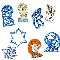 INSPIRED BY FROZEN COOKIE CUTTERS. Inspired By Frozen Sister Princesses Anna and Elsa With Olaf The Snowman And Snowflake Outline Cookie Cutters (4 Pack)
