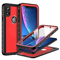 BEASTEK for Apple iPhone XR Waterproof Case, NRE Series, Shockproof Underwater IP68 Case, with Built-in Screen Protector Full Body Protective Cover, for iPhone XR 6.1 inch (Red)