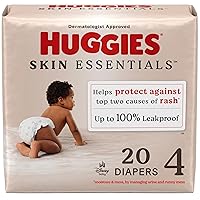 Size 4 Diapers, Skin Essentials Baby Diapers, Size 4 (22-37 lbs), 20 Count