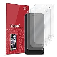 iCarez HD Anti Glare Matte Screen Protector for iPhone 14 Pro 6.1-inches [3 Pack] (Case Friendly) Premium No Bubble Easy to Apply with Hinge Installation