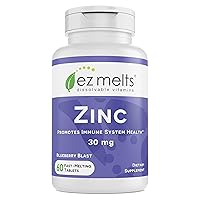 EZ Melts Zinc Supplements for Immune Support - Fast Dissolve Zinc 30mg Tablets - Support Your Immunity with Chewable Zinc Tablets for Adults - Pure Zinc Vitamins and Supplements for Well-Being