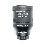 2.8-12mm MI F1.6 C Mount Lens Manual Iris 1/2