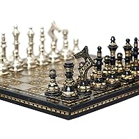 Collectible Premium Luxury Heavy Large Solid Metal Brass Chess Pieces Chess Board Game with Box Chess Set for Adults, Kids Gift idea Chessmen