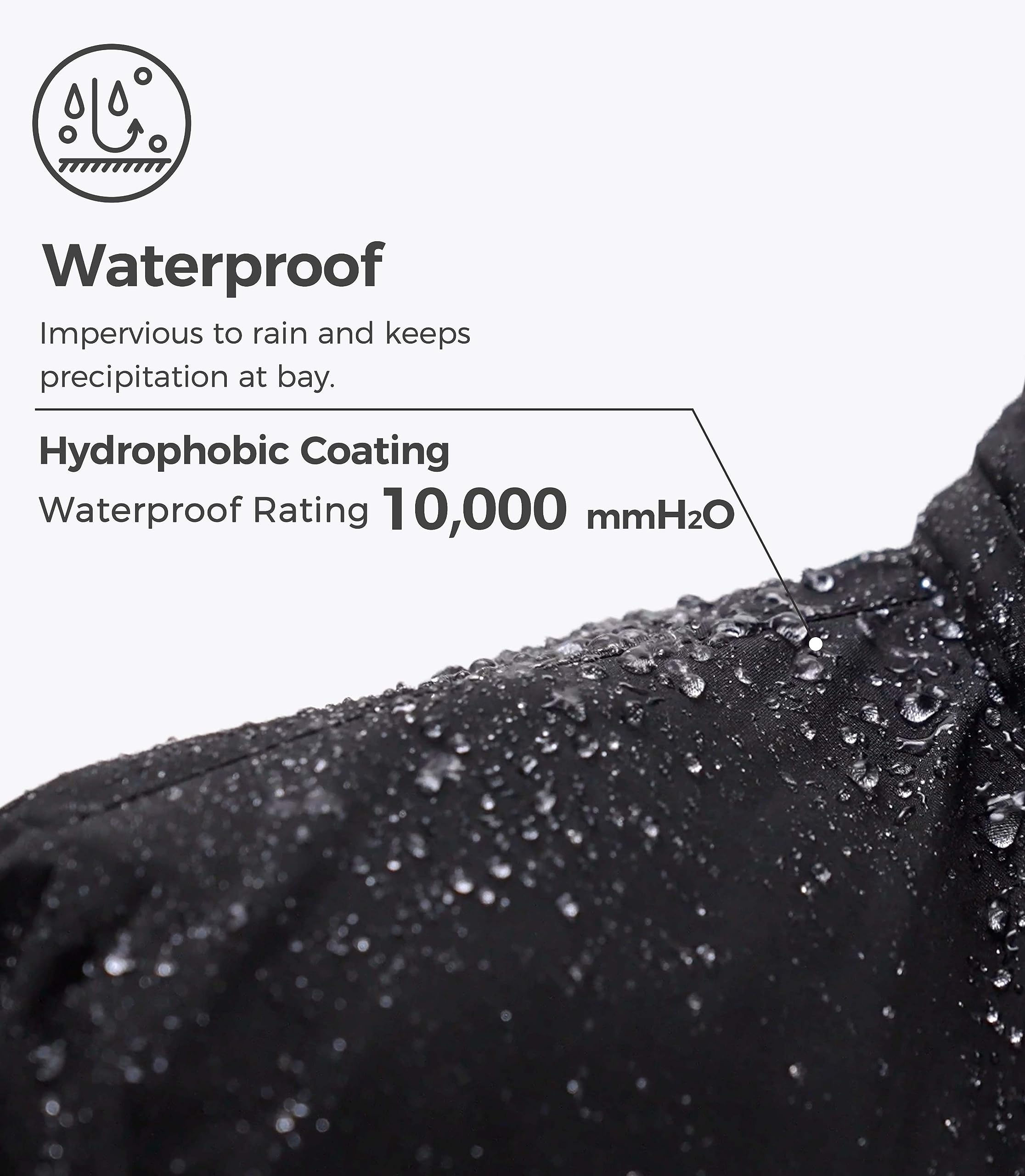 Wantdo Men's Mountain Waterproof Ski Jacket Windproof Rain Jacket Winter Warm Hooded Coat